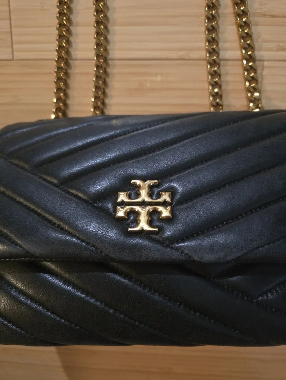 Tory Burch Black Kira Chevron Shoulder Bag